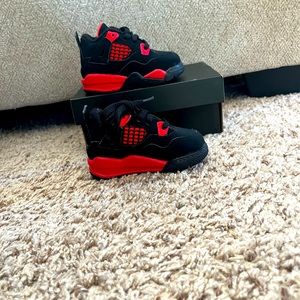 Toddler size 4c Jordan retro 4 red thunder.